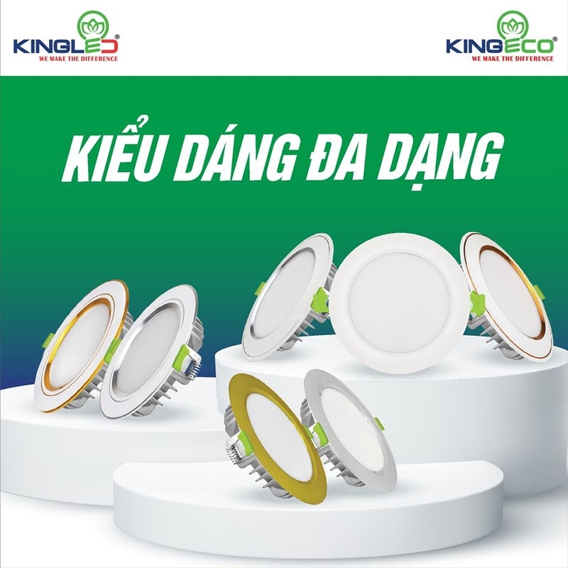Đèn âm trần Kingled - đa dạng mẫu mã kích thước